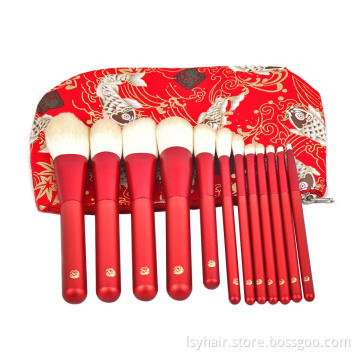 2018 Latest Arrival New Oriental Style Design Cosmetic Makeup Brushes 12 Pcs Set Pack Make Up Brushes Kit